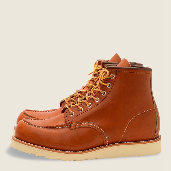 Red Wing Heritage Boots Brown - Mens Classic Moc – 6-inch Legacy Leather - 6597-VUYJN